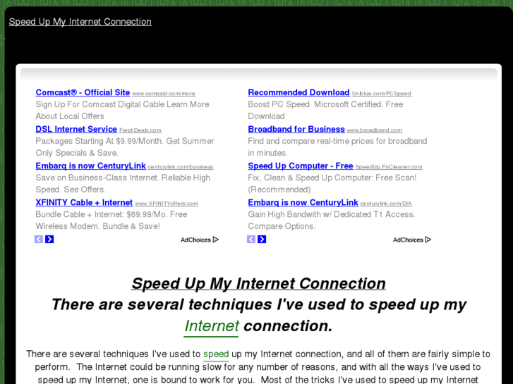 www.speedupmyinternetconnection.com