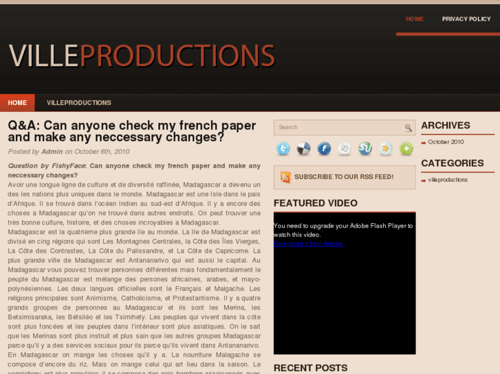 www.villeproductions.com