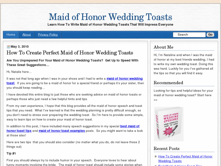 www.maidofhonorweddingtoasts.org