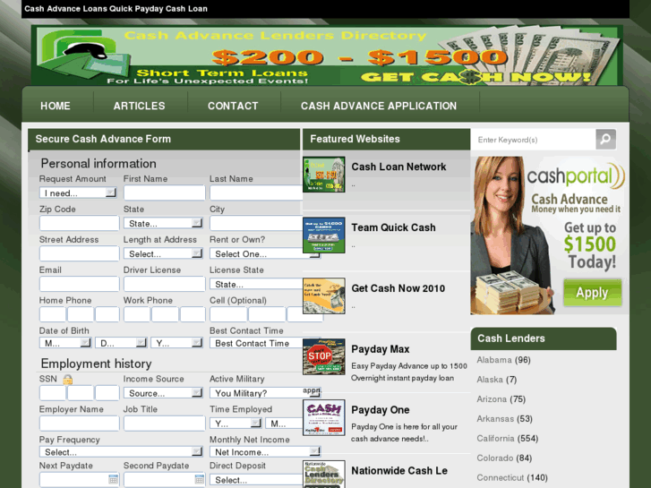 www.cashadvancelendersdirectory.com