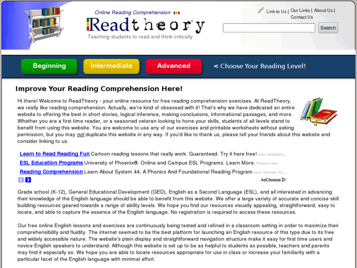 Readtheory.Com: ReadTheory - Free Online Reading Comprehension Exercises