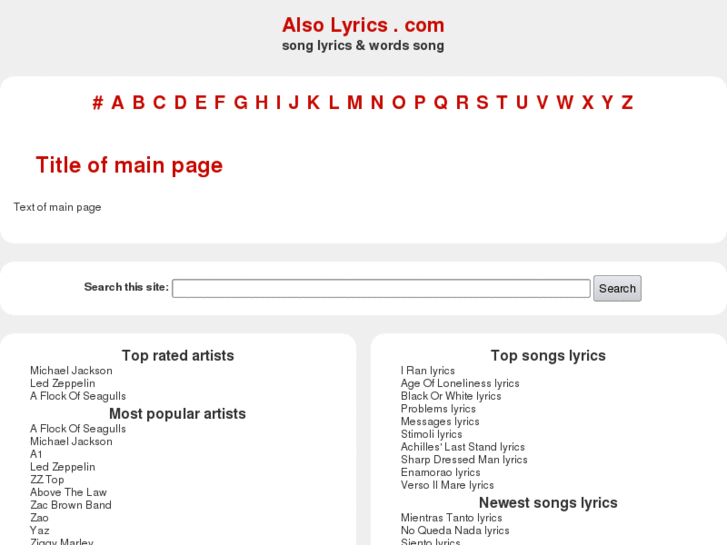 www.alsolyrics.com