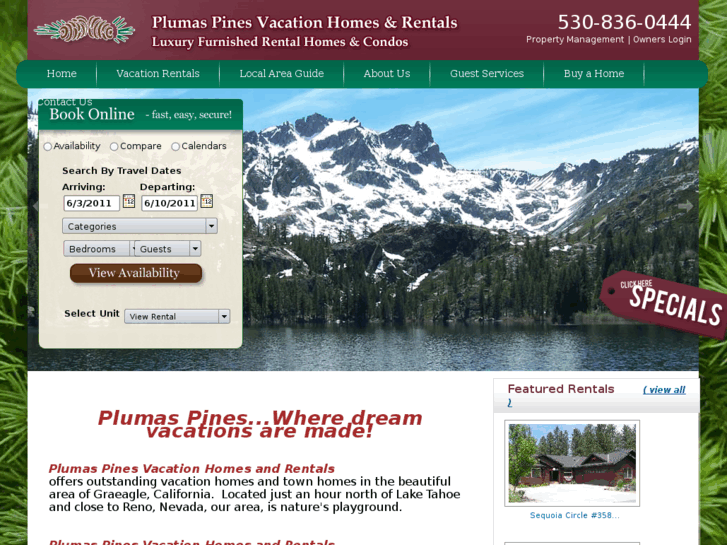 www.plumaspinesvacationhomesandrentals.com