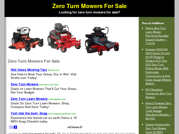 www.zeroturnmowersforsale.net