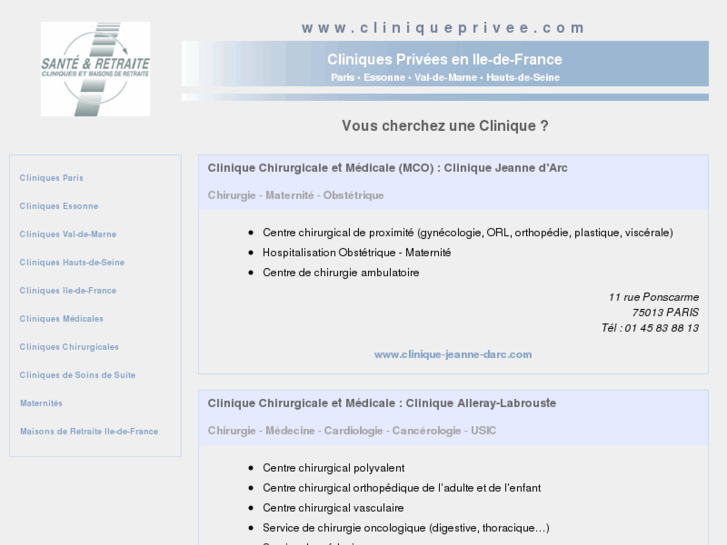 www.cliniques-privees.com