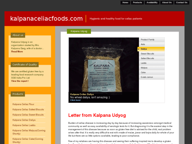 www.kalpanaceliacfoods.com