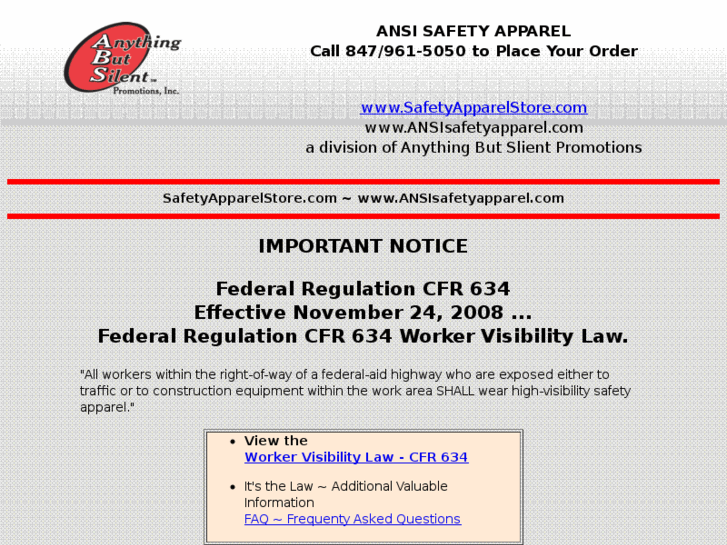 www.ansisafetyapparel.com