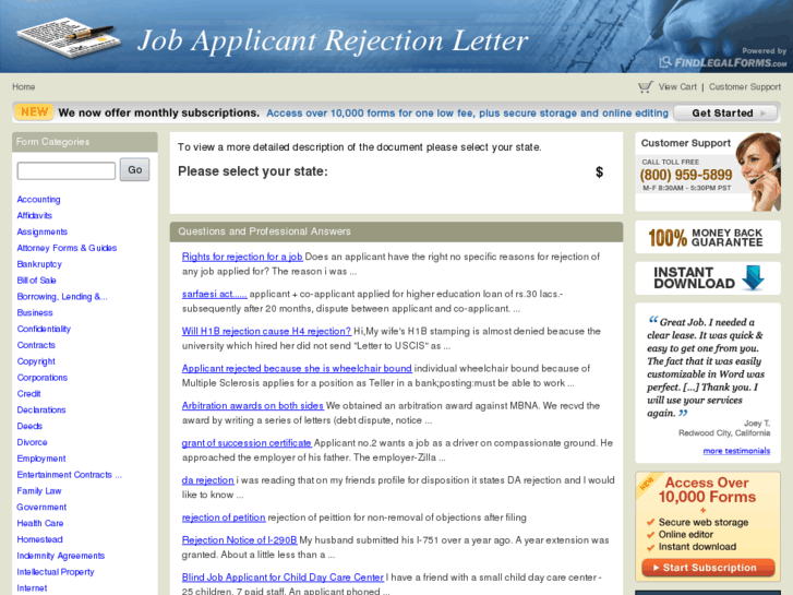 www.jobapplicantrejectionletter.com