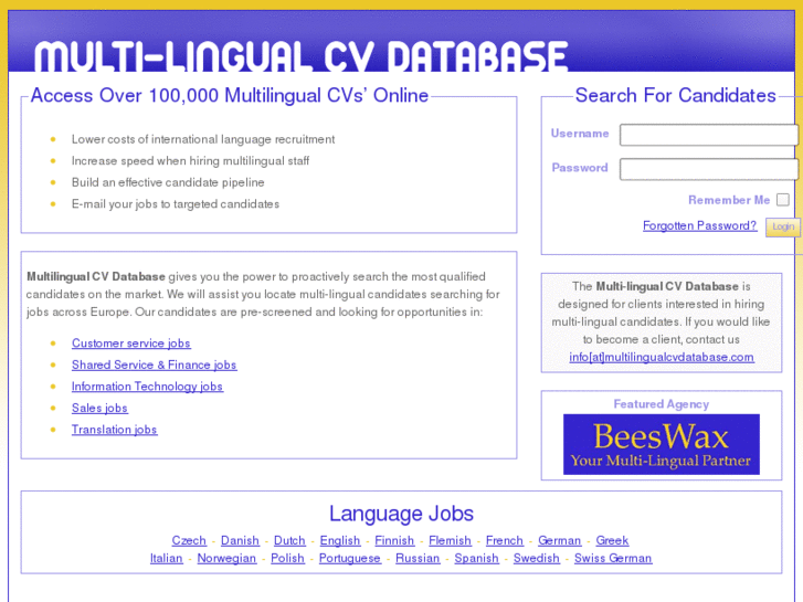 www.multilingualcvdatabase.com