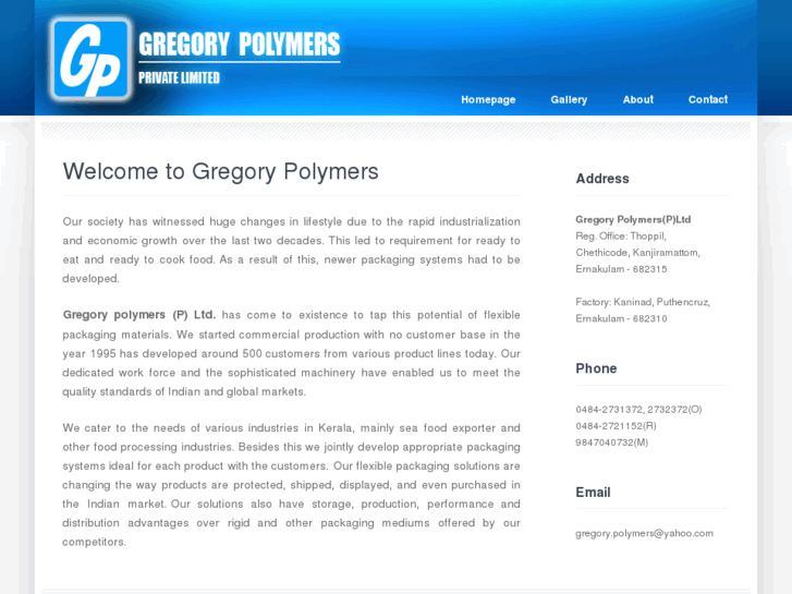 www.gregorypolymers.com