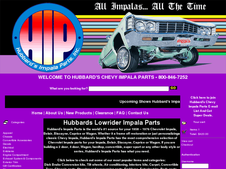 Chevy Impala Parts by H.I.P. Chevrolet Impala