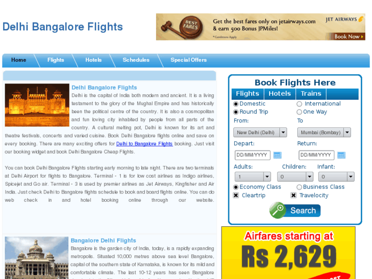 www.delhibangaloreflights.com