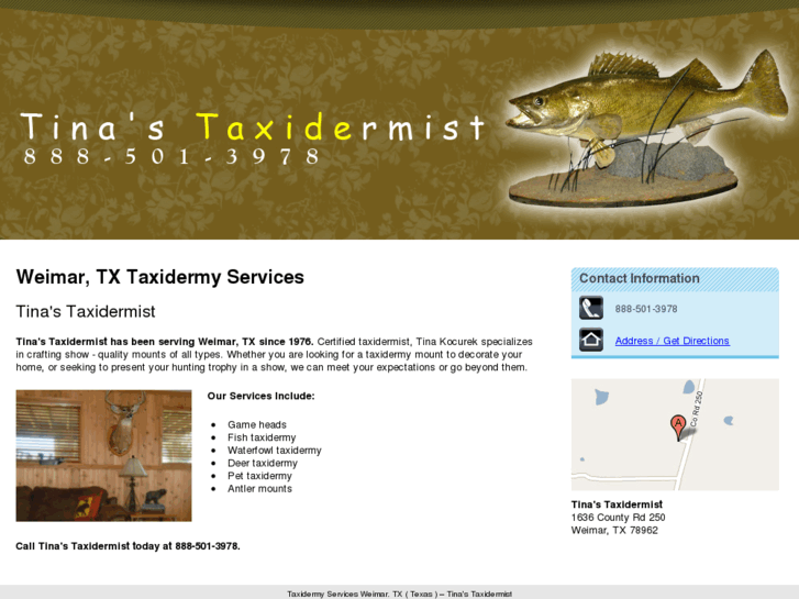 www.tinastaxidermist.com