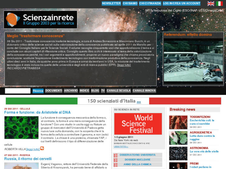 www.lascienzainrete.it