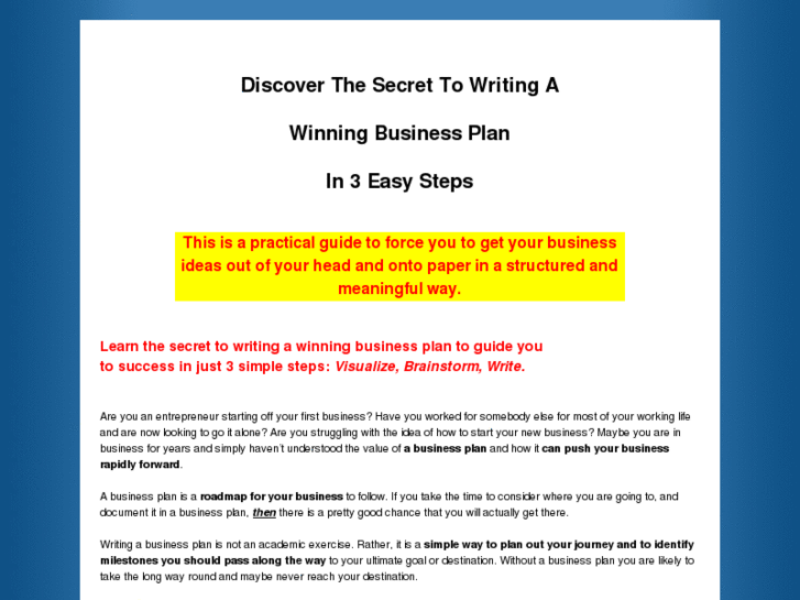 www.writeyourwinningbusinessplan.com