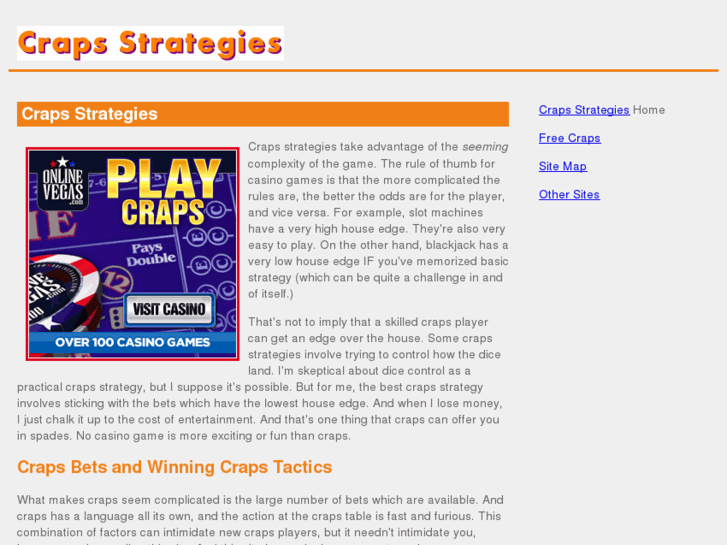 www.crapsstrategies.org