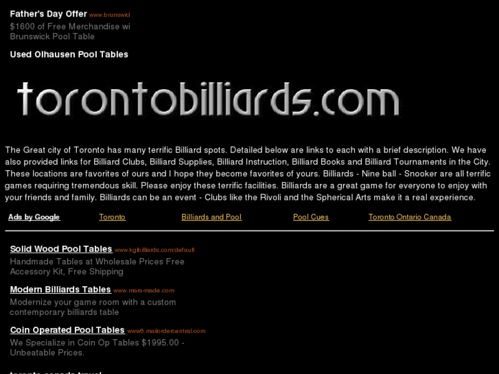 www.torontobilliards.com