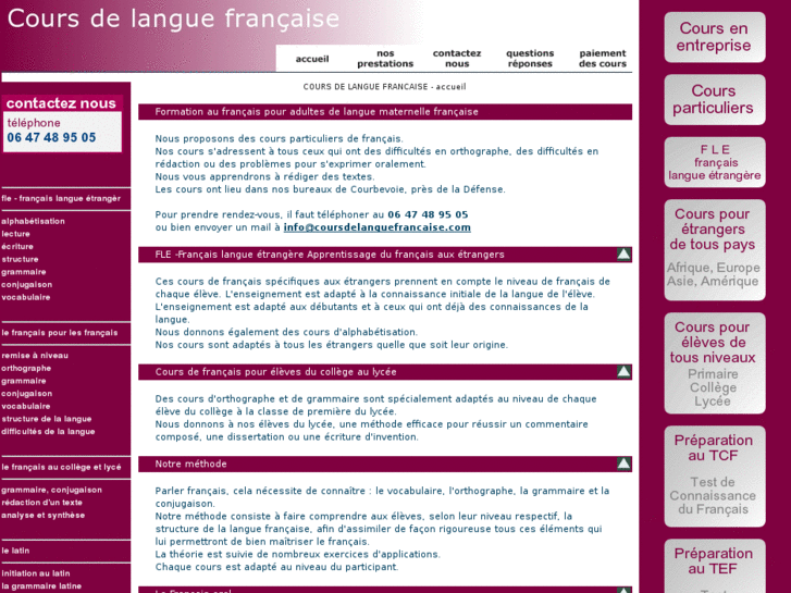 www.coursdelanguefrancaise.com