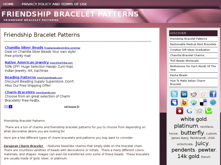 www.friendship-bracelet-patterns.net