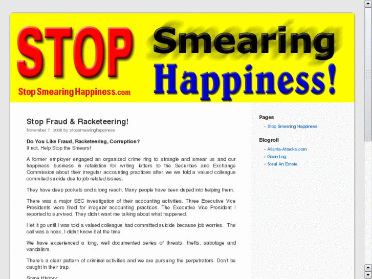 www.stopsmearinghappiness.com