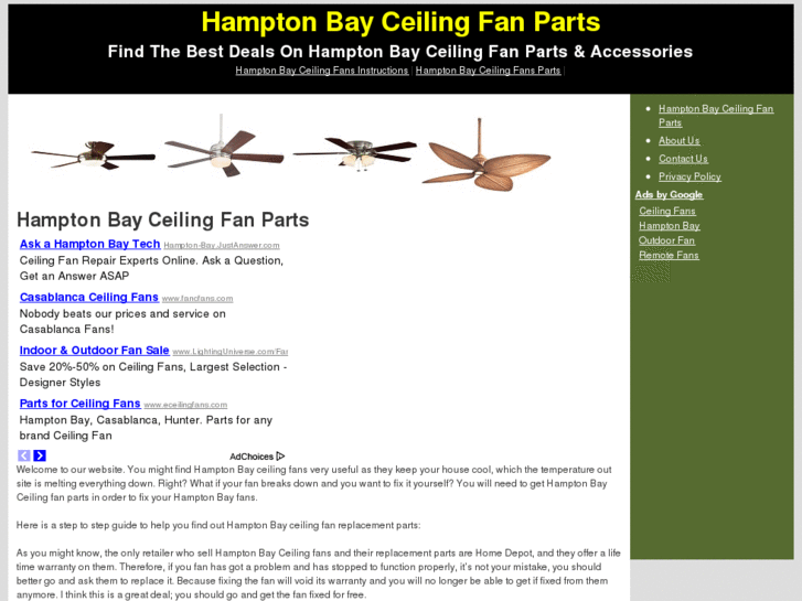 www.ceilingfanpartshamptonbay.com