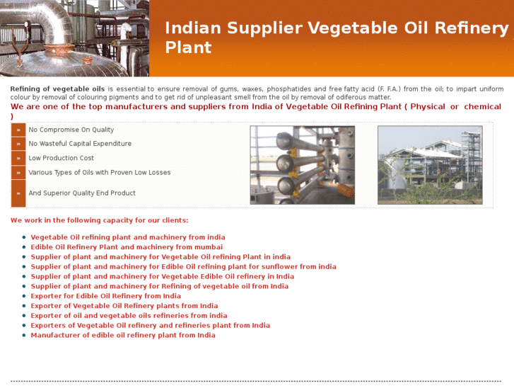 www.indiansuppliervegetableoilrefineryplant.com