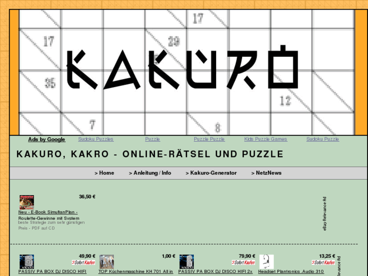 www.kakuro-onlinepuzzle.com