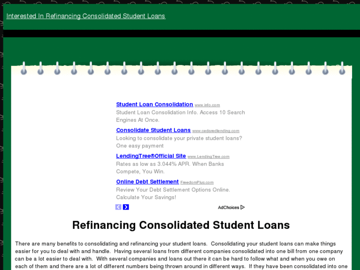 www.refinancingconsolidatedstudentloans.com