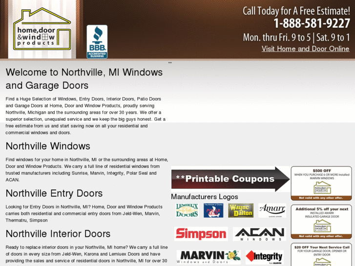 www.northvillewindowsandgaragedoors.com