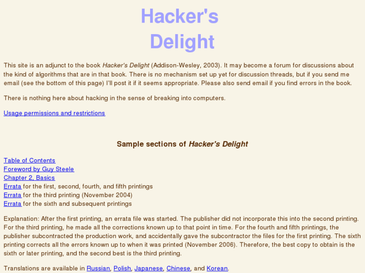 www.hackersdelight.org