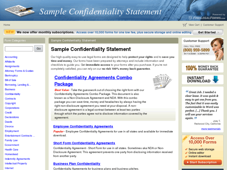 www.sampleconfidentialitystatement.com