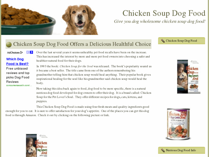 www.chickensoupdogfood.net