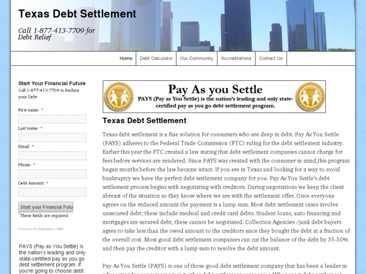 www.texasdebtsettlement.info