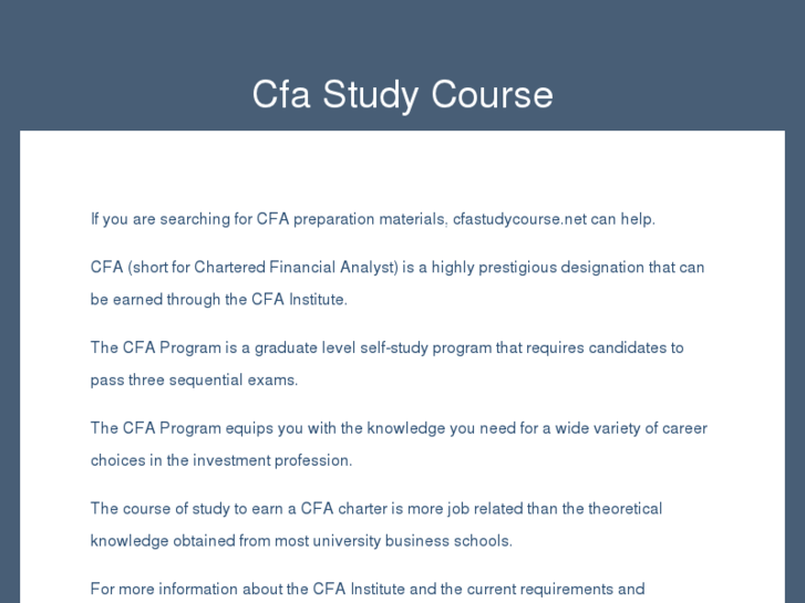 www.cfastudycourse.net