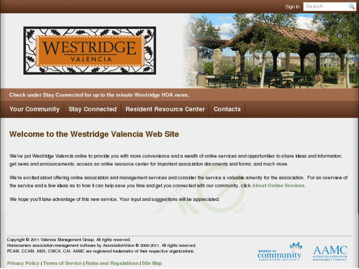 www.westridgevalenciahoa.com