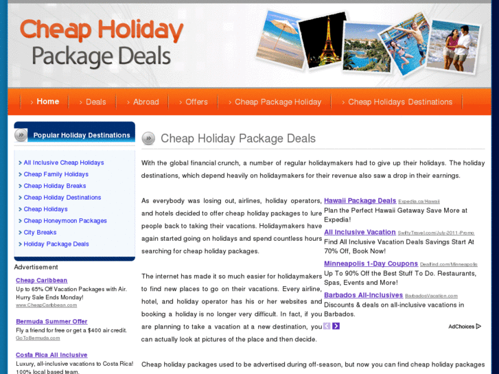 www.cheapholidaypackagedeals.com