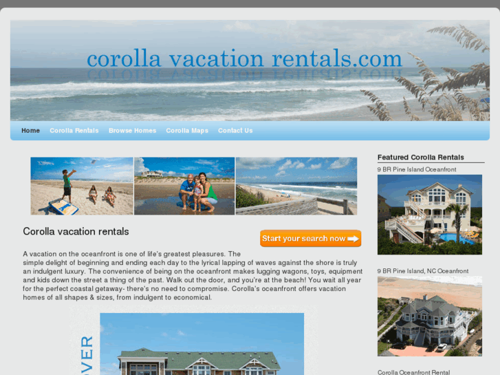 www.corollavacationrentals.com