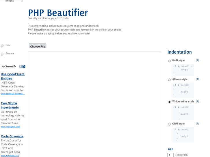 www.phpbeautifier.com