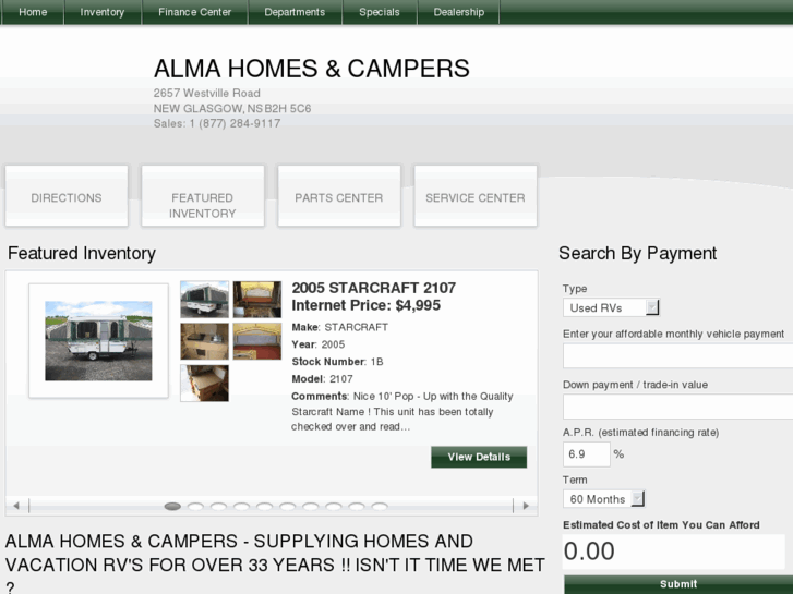 www.almahomesandcampers.com