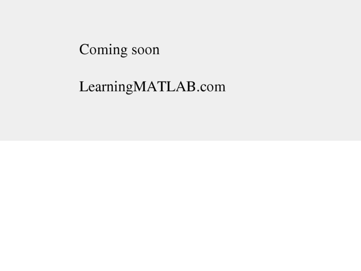 www.learningmatlab.com