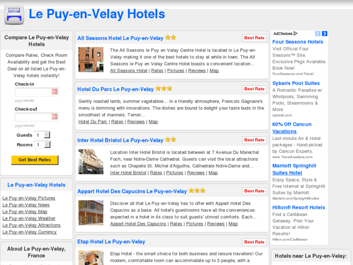 www.lepuyenvelayhotels.com