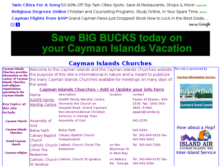 www.caymanislandschurches.com