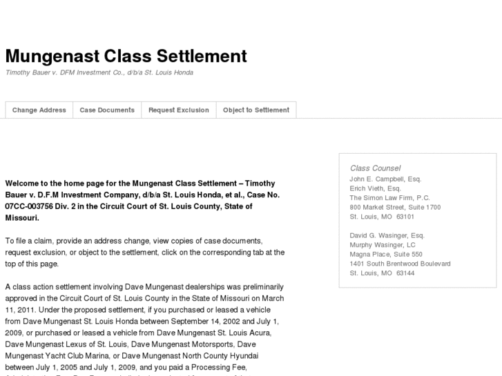 www.mungenastclasssettlement.com