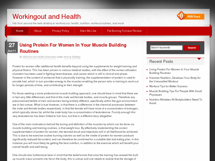 www.workingoutandhealth.com