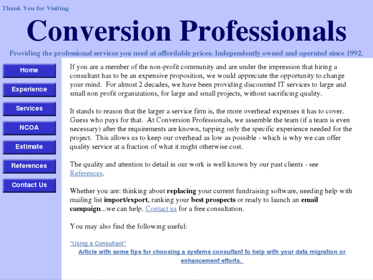 www.conversionprofessionals.org