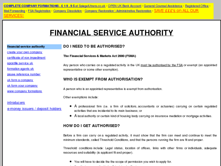 www.financialserviceauthority.net