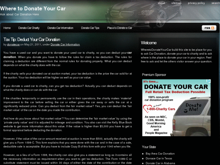 www.wheretodonateyourcar.com