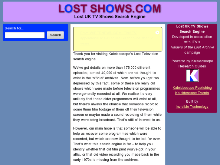 www.lostshows.com