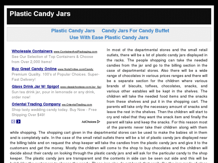 www.plasticcandyjars.info