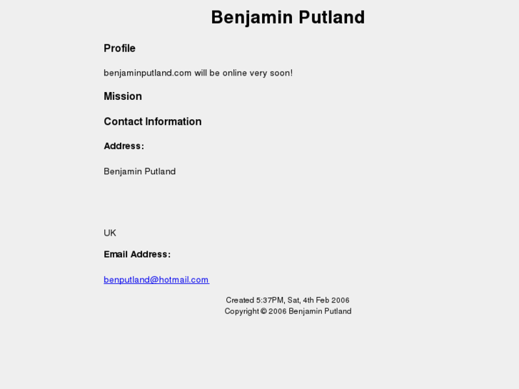 www.benjaminputland.com